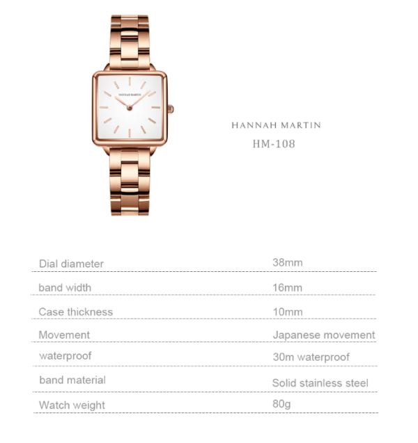 Reloj HANNAH MARTIN Luxury Rose - Imagen 6