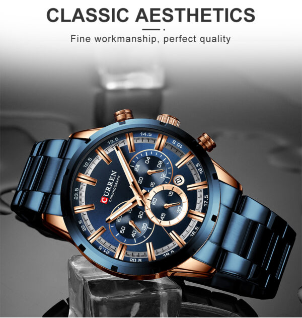 Reloj CURREN Blue Deportivo Acero Inoxidable - Imagen 4