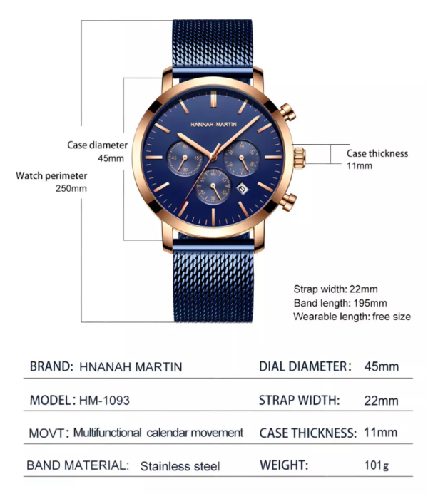 Reloj HANNAH MARTIN Blue Elegance - Imagen 5