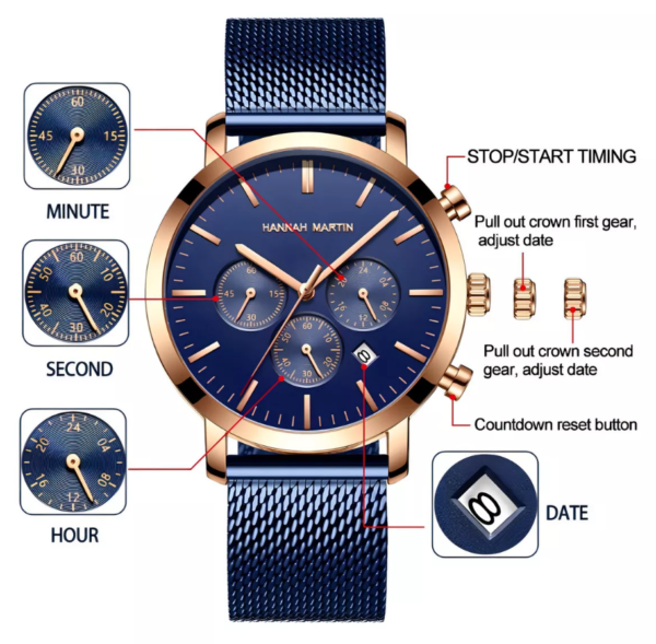 Reloj HANNAH MARTIN Blue Elegance - Imagen 6