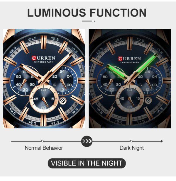 Reloj CURREN Blue Deportivo Acero Inoxidable - Imagen 8