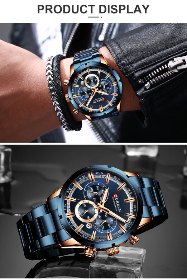 Reloj CURREN Blue Deportivo Acero Inoxidable - Imagen 2