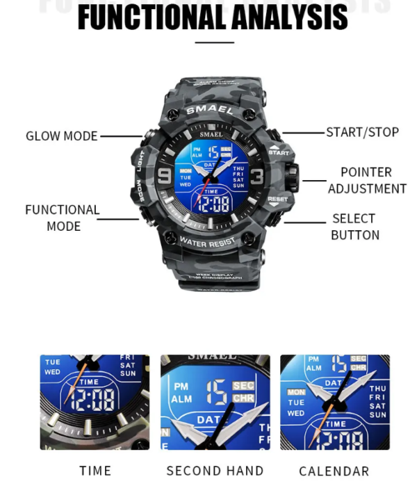 Reloj SMAEL Deportivo Militar 8049B Original - Imagen 4