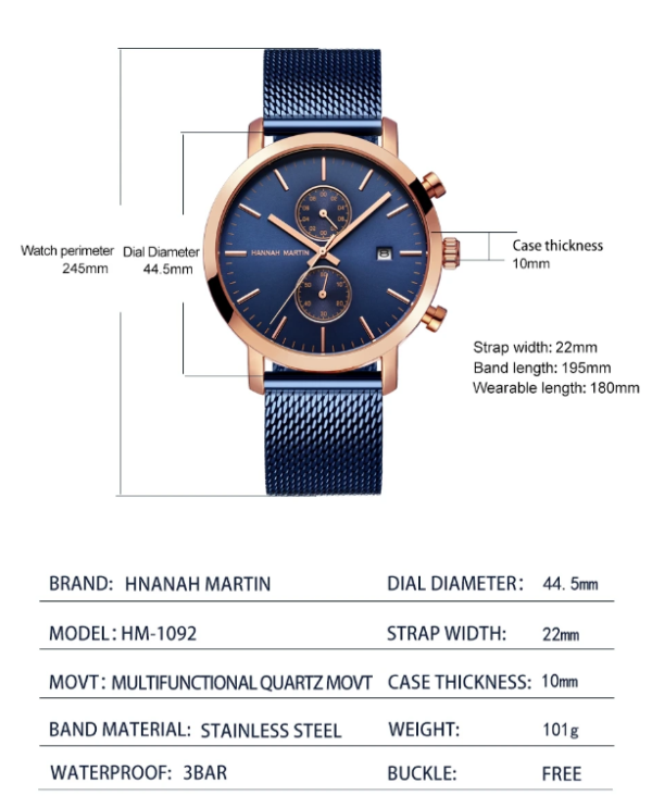 Reloj HANNAH MARTIN Sky Blue - Imagen 7
