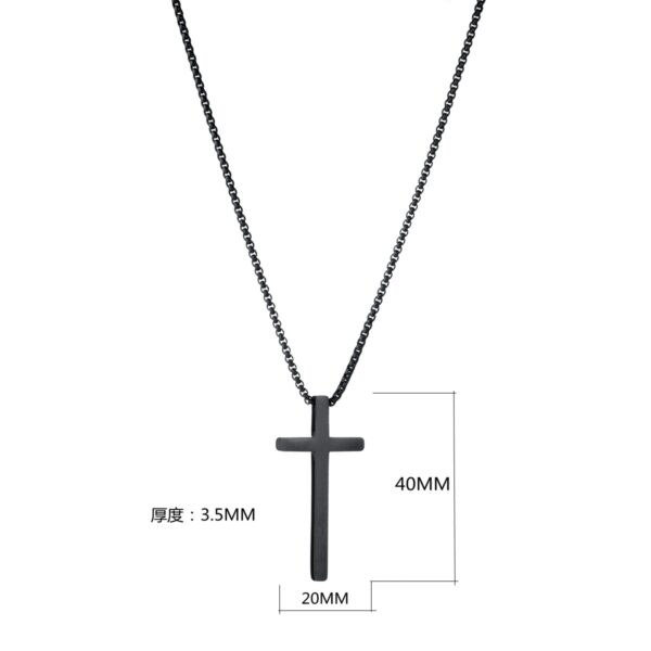 Collar Colgante de Cruz Acero Inoxidable Basic 60cm - Imagen 2