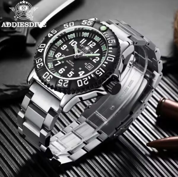 Reloj ADDIESDIVE Estilo Militar Acero Inox 50 Metros - Imagen 2